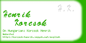 henrik korcsok business card